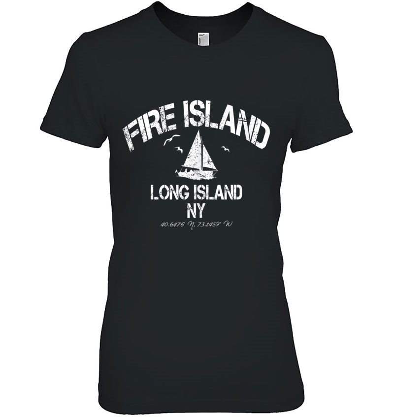 Fire Island New York Distressed Nautical Hoodie