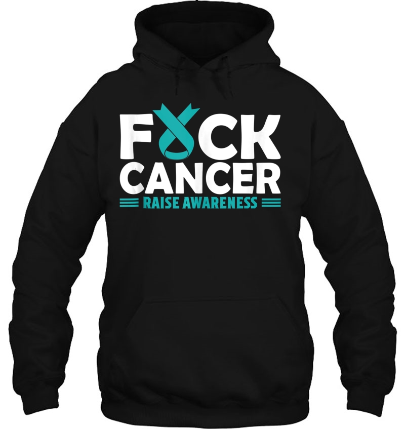 Fuck Cancer Teal Ribbon Ovarian Cancer Support Mugs