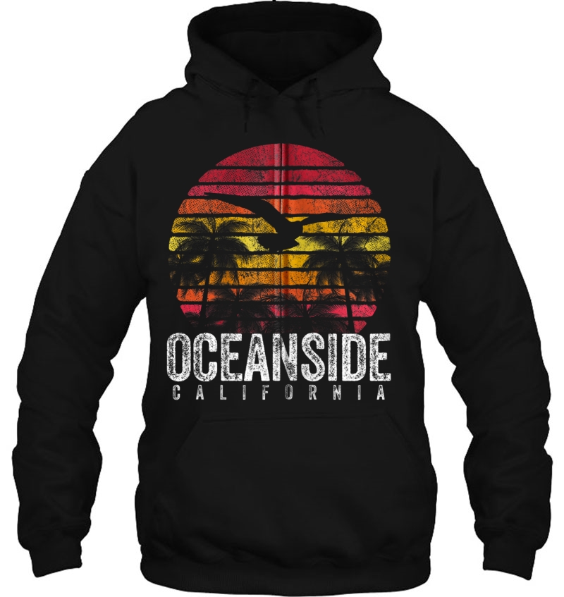 Oceanside California Ca Vintage Retro Distressed Style Gift Zip Hoodie