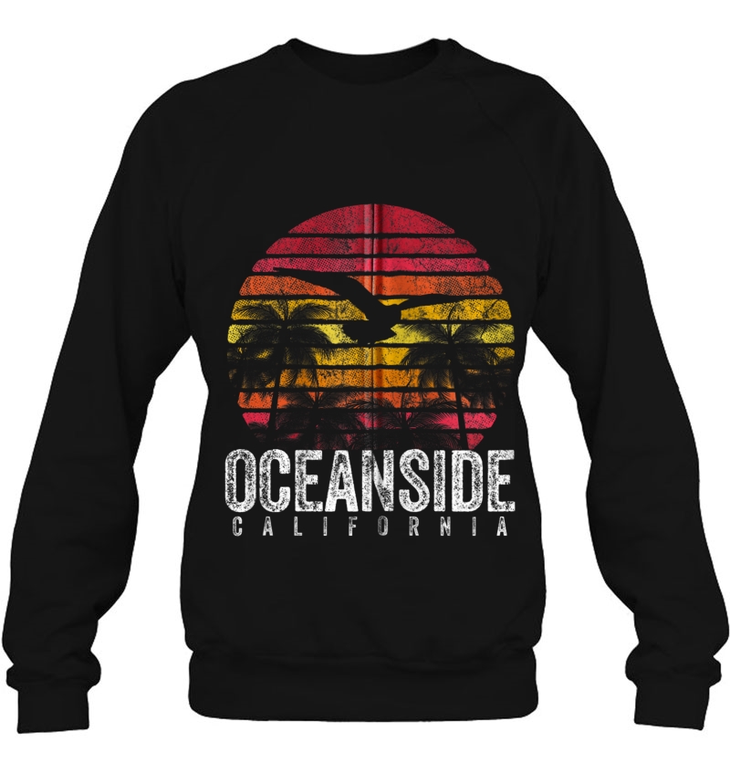 Oceanside California Ca Vintage Retro Distressed Style Gift Zip Sweatshirt