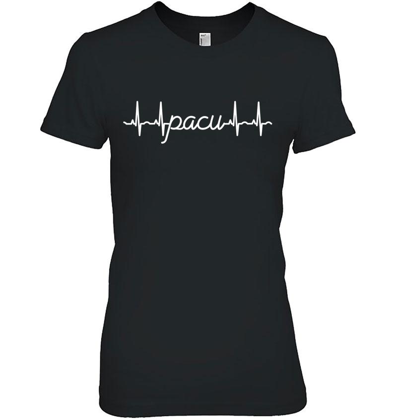 Pacu Heart Pulse Ekg Nurses Medical White Design Ladies Tee