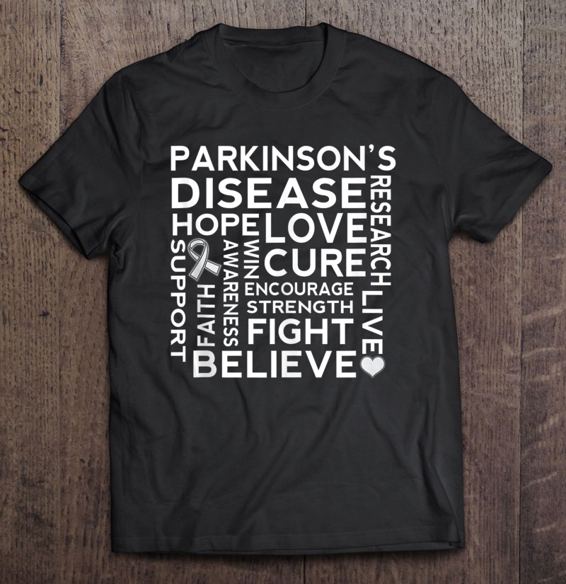 Parkinsons Disease Awareness Ribbon Support Slogan Shirt