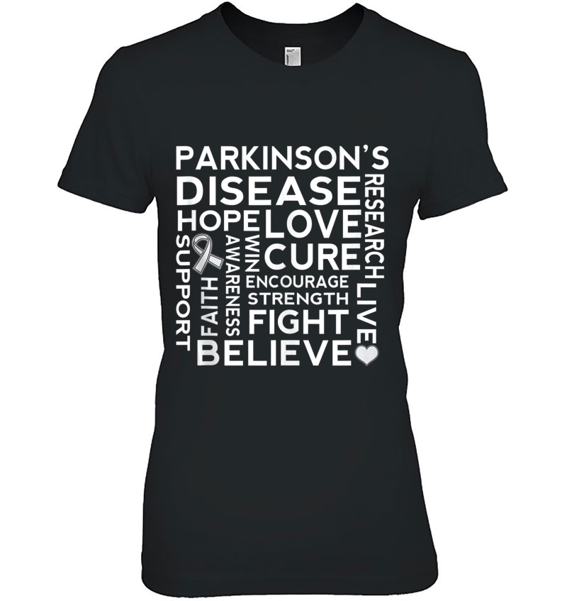 Parkinsons Disease Awareness Ribbon Support Slogan Hoodie