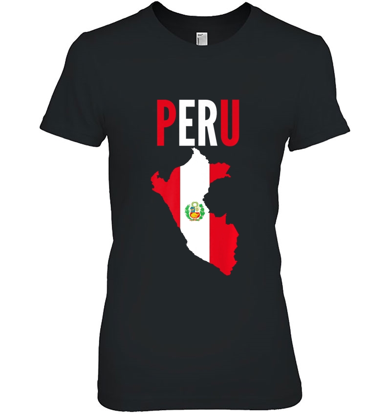 Peruvian Gift - Peru Country Map Flag Premium Ladies Tee