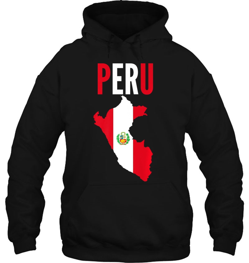 Peruvian Gift - Peru Country Map Flag Premium Hoodie