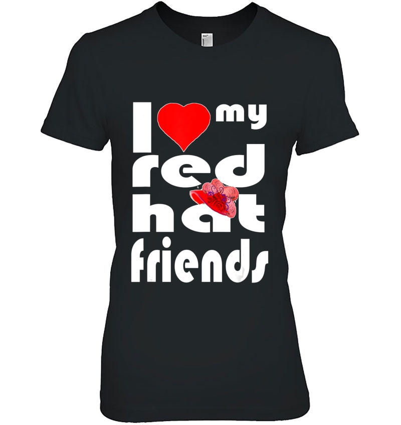 Red Hat Society Love My Red Hat Friends Vintage Style Gift Hoodie