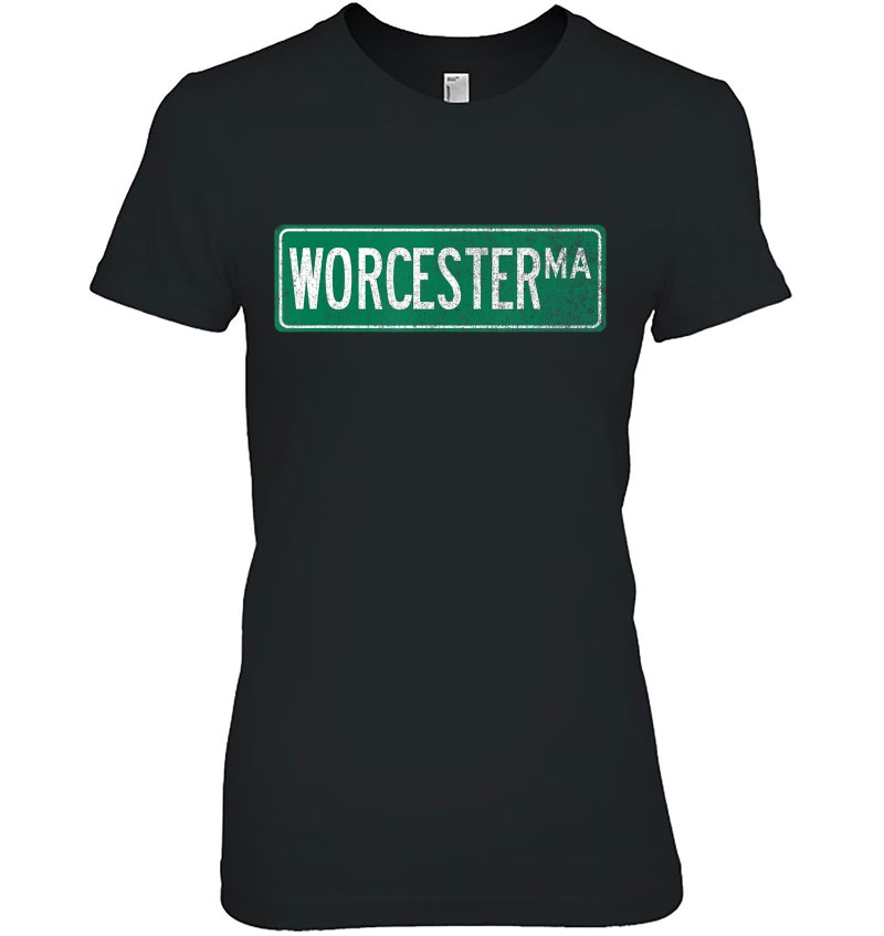 Retro Style Worcester Ma Street Sign Hoodie