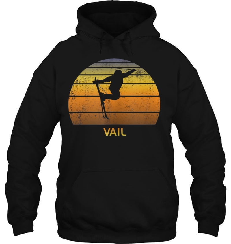Retro Vail Colorado Ski Fan Hoodie