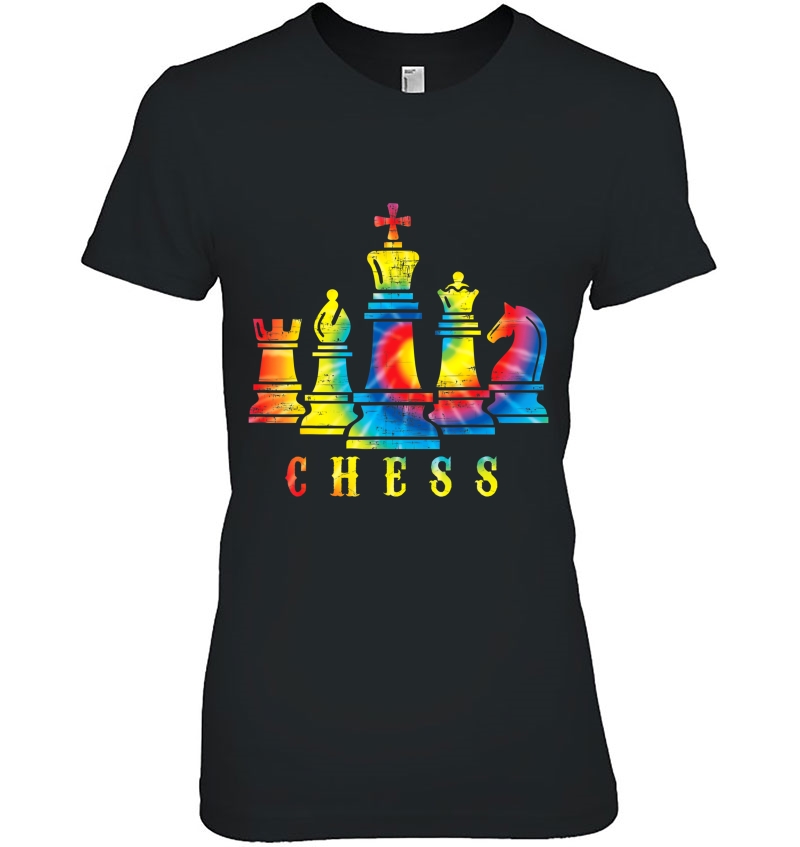 Retro Vintage Tie Dye Chess Set Checkmate Gift Ladies Tee