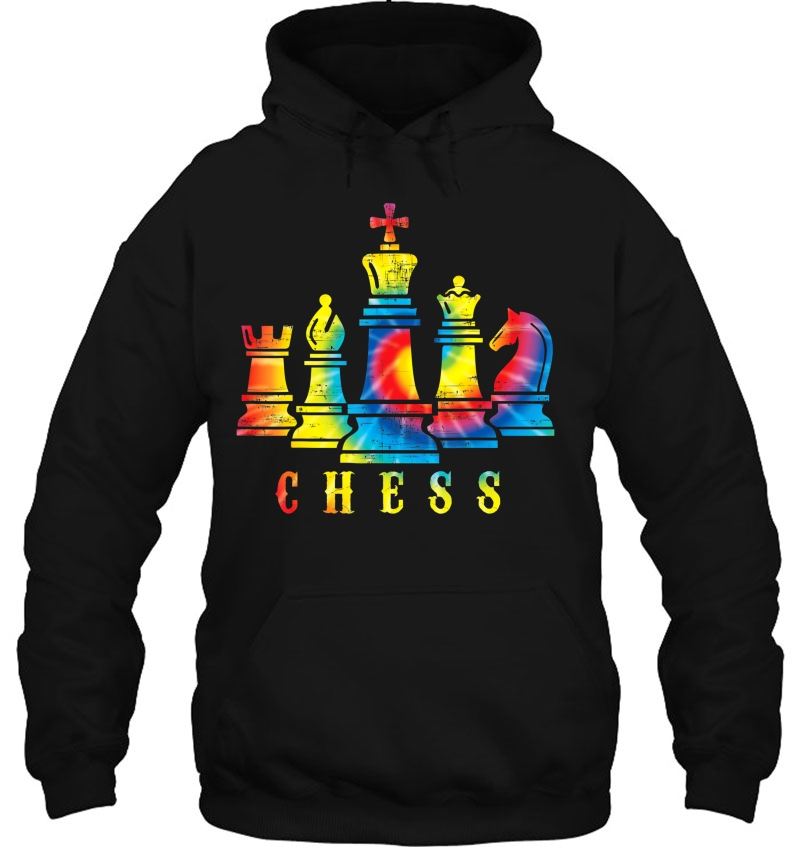 Retro Vintage Tie Dye Chess Set Checkmate Gift Hoodie