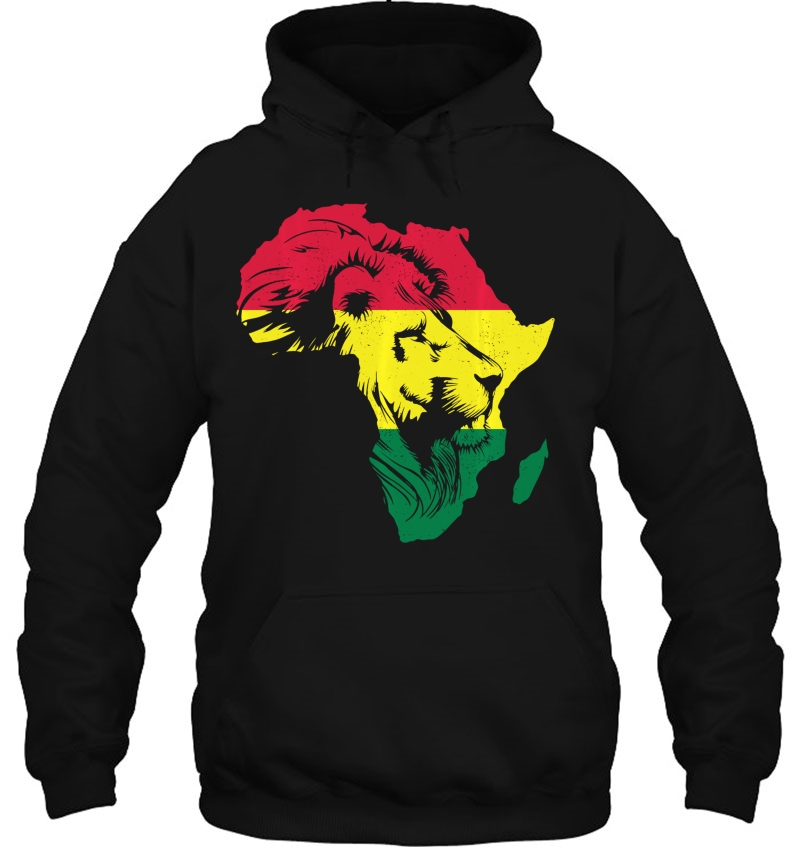 Roar Africa Map Lion Face Reggae Rasta Gift Design Hoodie
