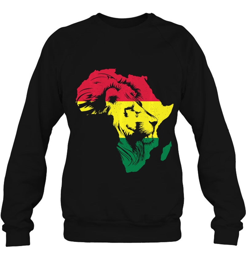 Roar Africa Map Lion Face Reggae Rasta Gift Design Sweatshirt