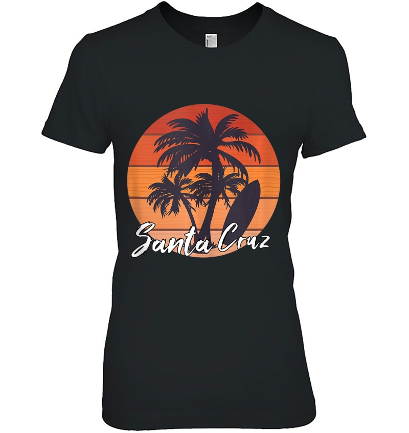 Santa Cruz Surf Palm Tree Summer Vintage Local Surfers Ladies Tee