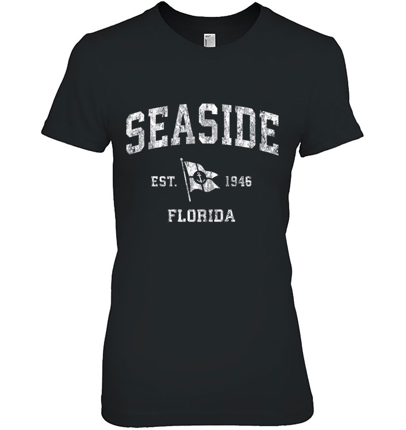Seaside Fl Vintage Nautical Boat Anchor Flag Sports Premium Ladies Tee