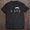 Skydiving Heartbeat Skydiver Skydive Ekg Pulse Jump Tee