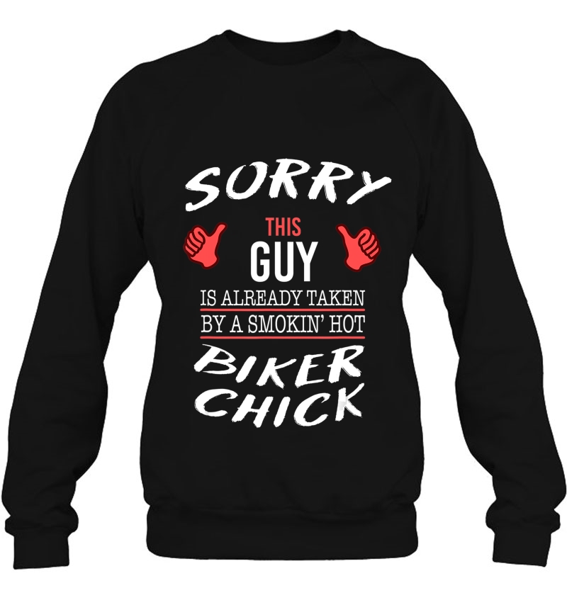 Sorry This Guy Is Taken By Hot Biker Chick Funny Mugs