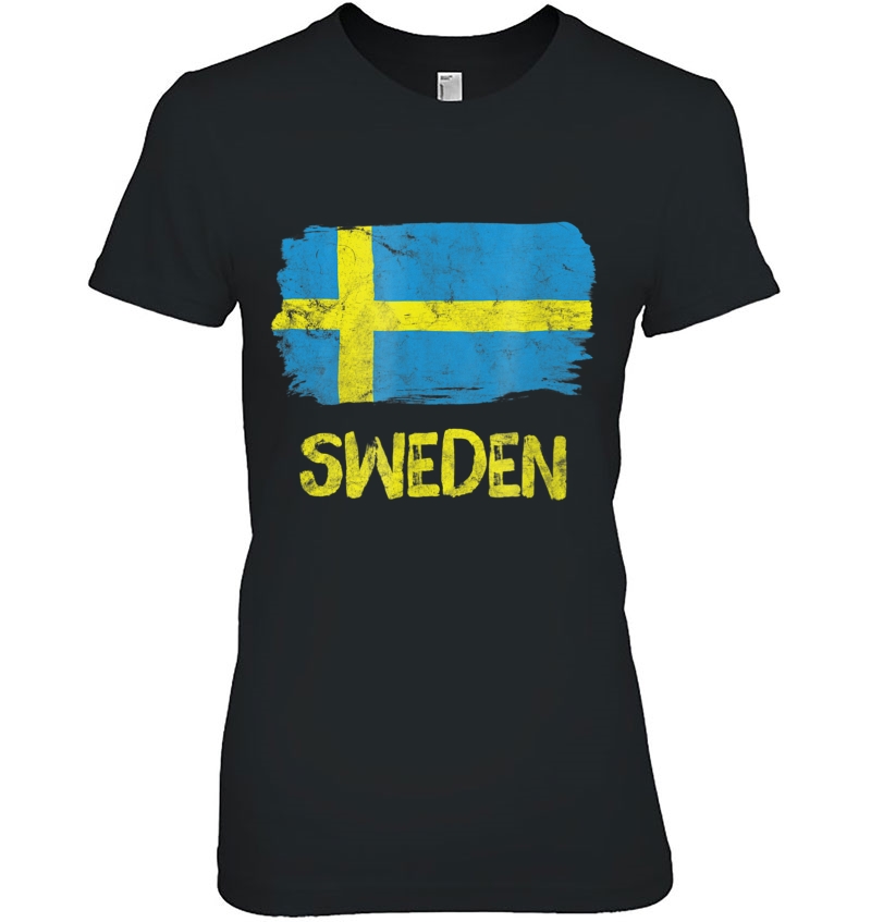Sweden Vintage Flag Shirt Swedish Pride Men Women Gift Ladies Tee