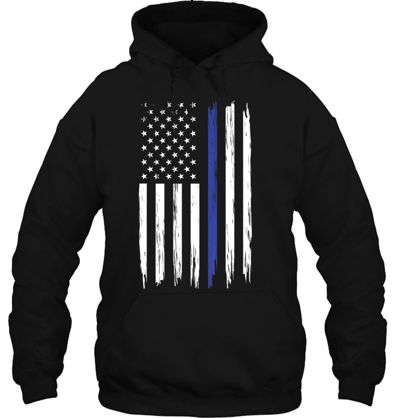 Thin Blue Line American Flag Officer Lives Guns Veteran Leo Hoodie