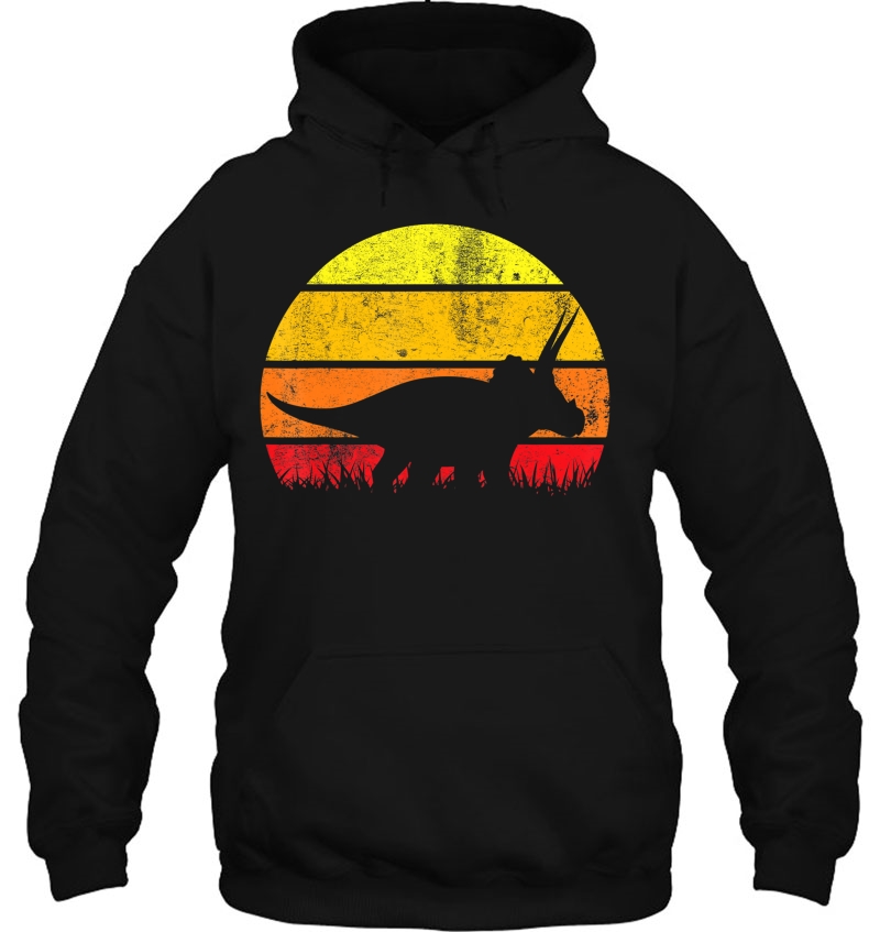 Triceratops Vintage Sunset Dinosaur Hoodie