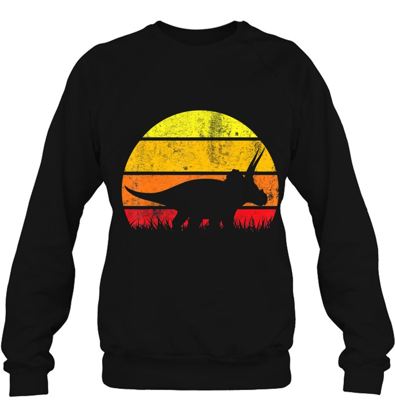 Triceratops Vintage Sunset Dinosaur Sweatshirt