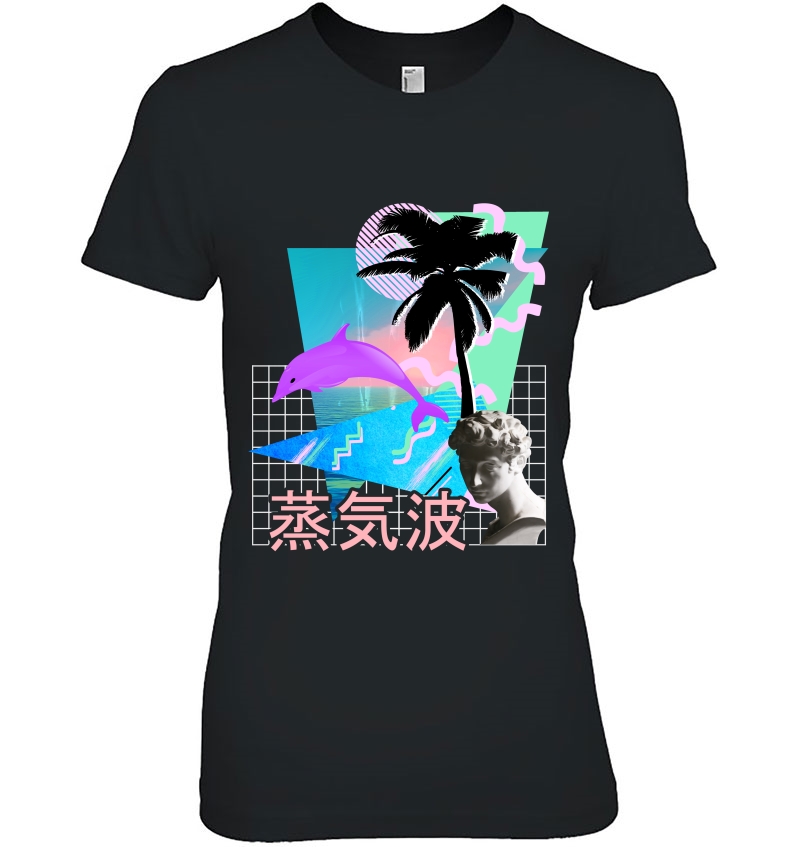 Vaporwave Shirt Aesthetic 80'S Bust Dolphin Japanese Hoodie