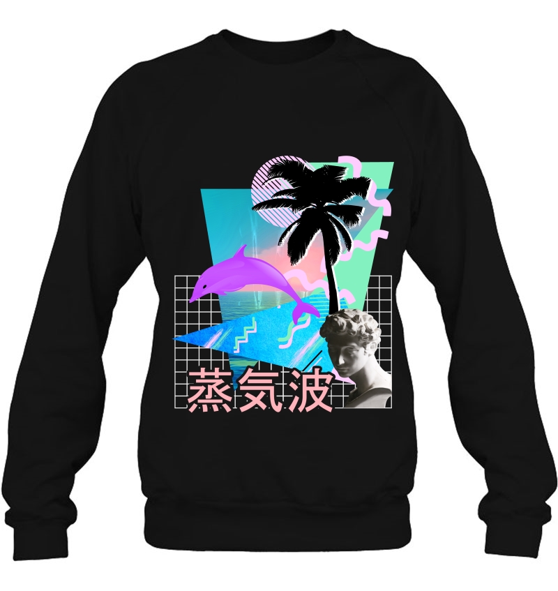 Vaporwave Shirt Aesthetic 80'S Bust Dolphin Japanese Mugs