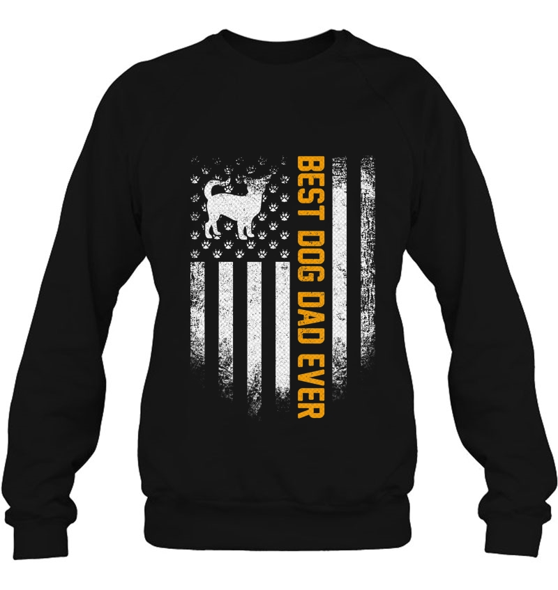 Vintage Usa Best Chihuahua Dog Dad Ever American Flag Gift Sweatshirt
