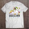 Mens White Dadicorn Unicorn Dad Kawaii Fathers Day Birthday Party Tee