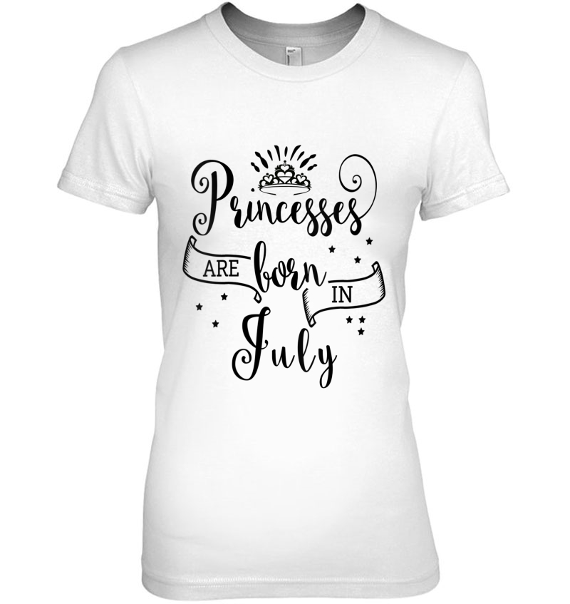 Womens Princesses Are Born In July V-Neck Ladies Tee