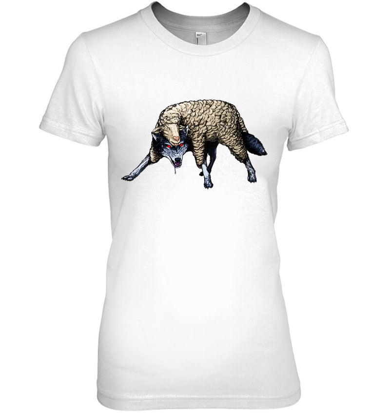 Womens Wolf In Sheep's Clothing - Fierce Predator Hunter V-Neck Hoodie