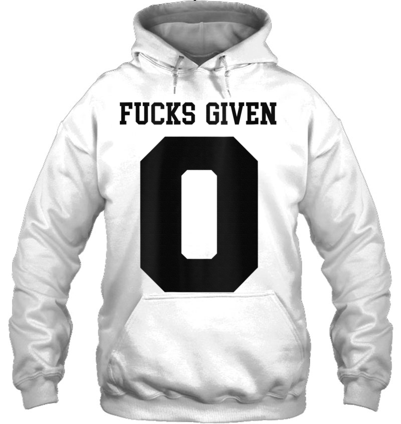 Zero 0 Fucks Given Idgaf Jersey Style Art On Back Raglan Baseball Tee Mugs