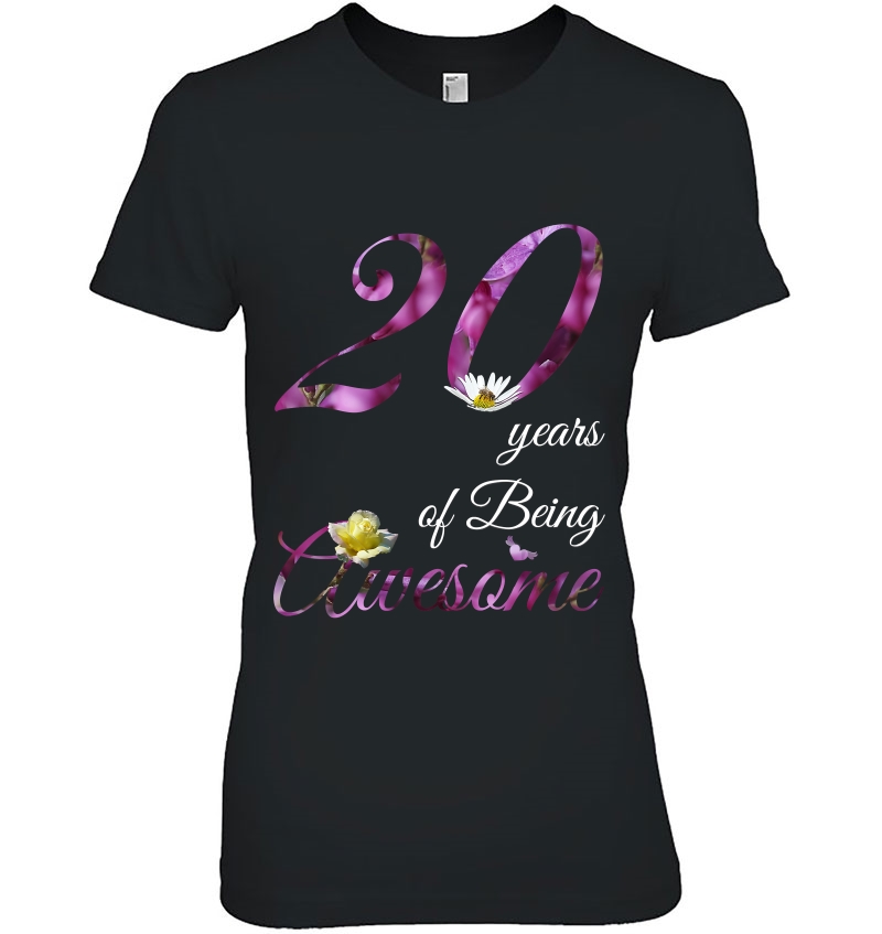 20 Year Old Shirt Awesome Floral 2000 20Th Birthday Hoodie