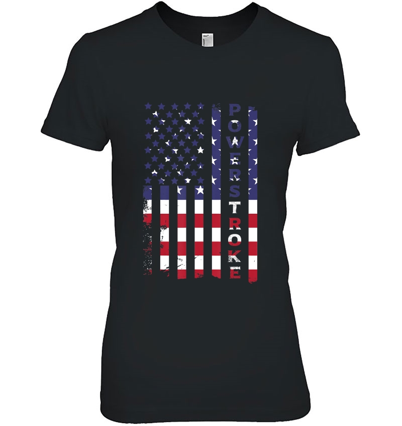 American Flag Powerstroke Ladies Tee