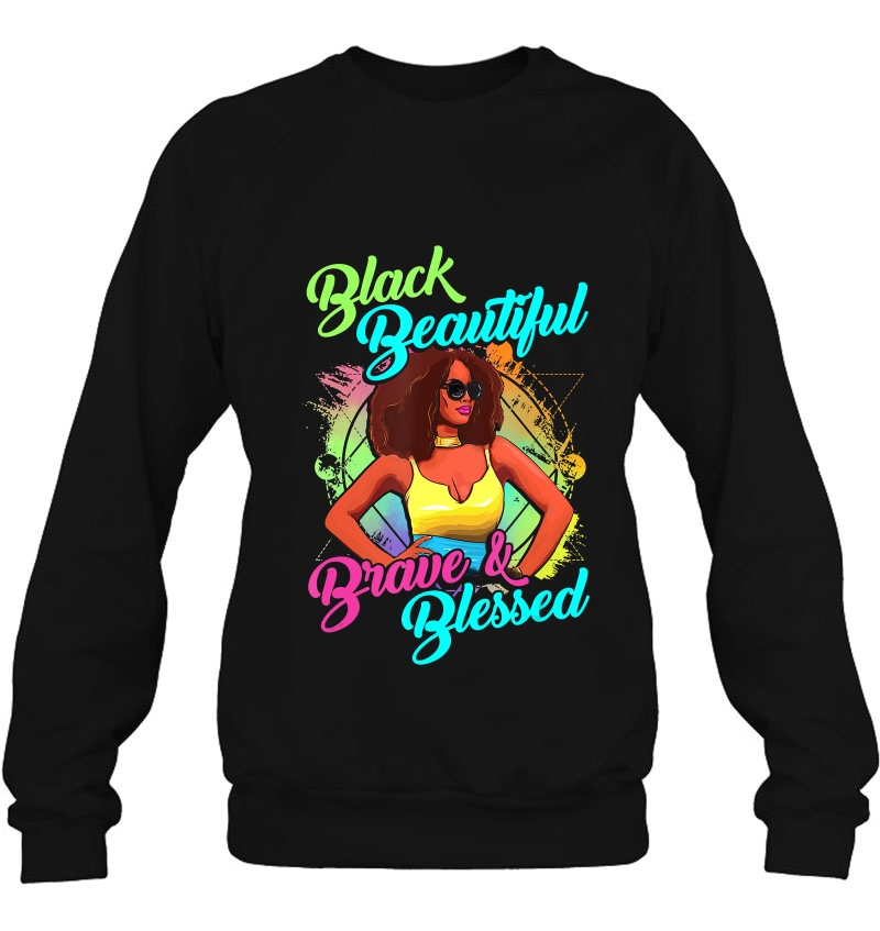 Black Beautiful Brave And Blessed Afro Shirt Black Girl Mugs