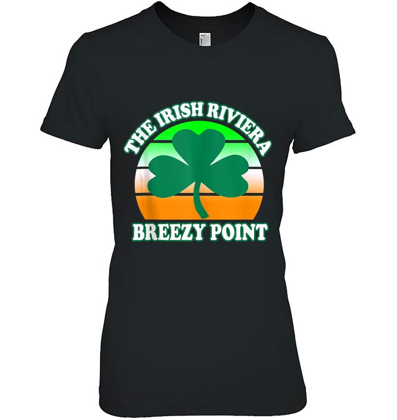 Breezy Point Ny The Irish Riviera Shamrock Retro Ladies Tee
