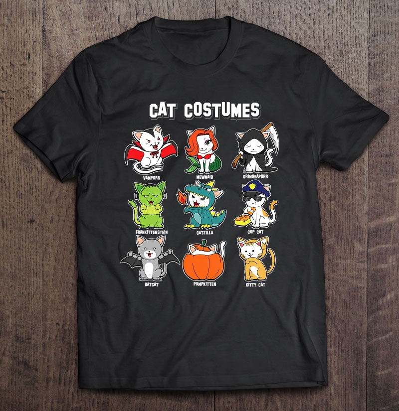 Cat Halloween Costumes Funny Kitten Cat Lover Shirt