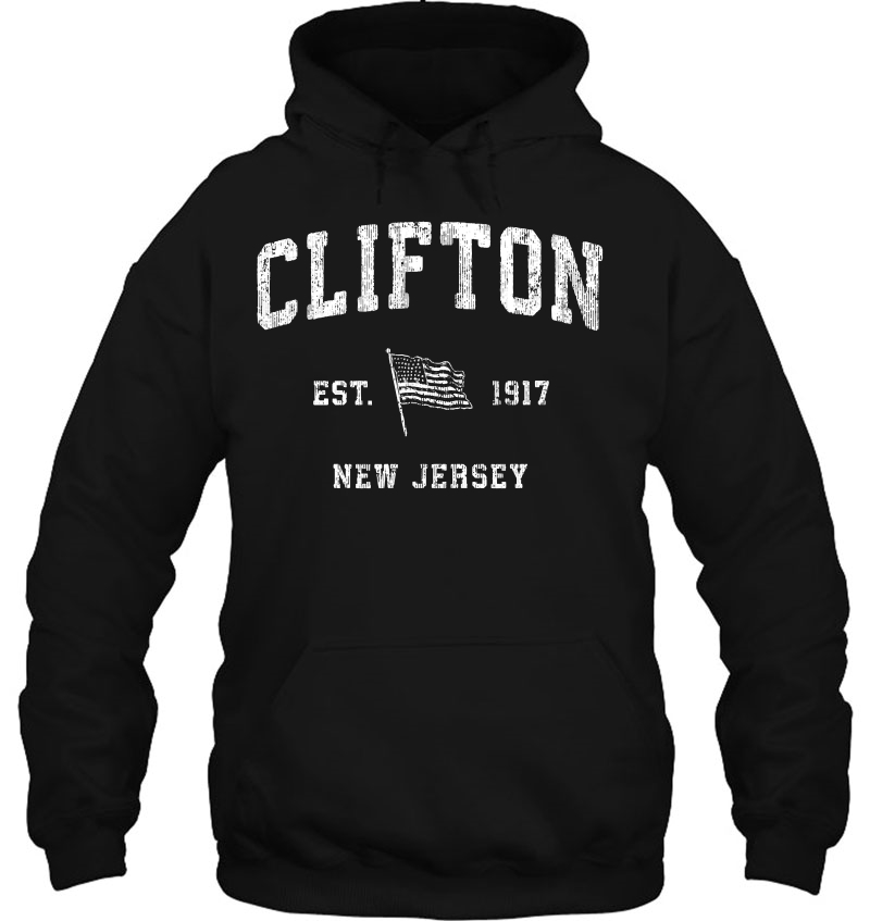 Clifton New Jersey Nj Vintage Us Flag Sports Tee Mugs