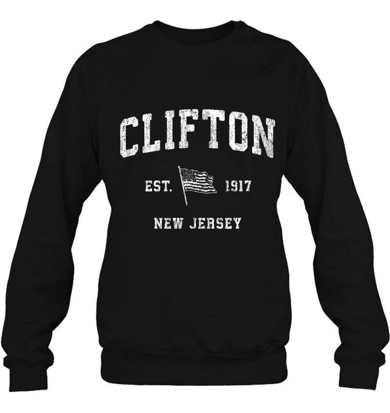 Clifton New Jersey Nj Vintage Us Flag Sports Tee Mugs