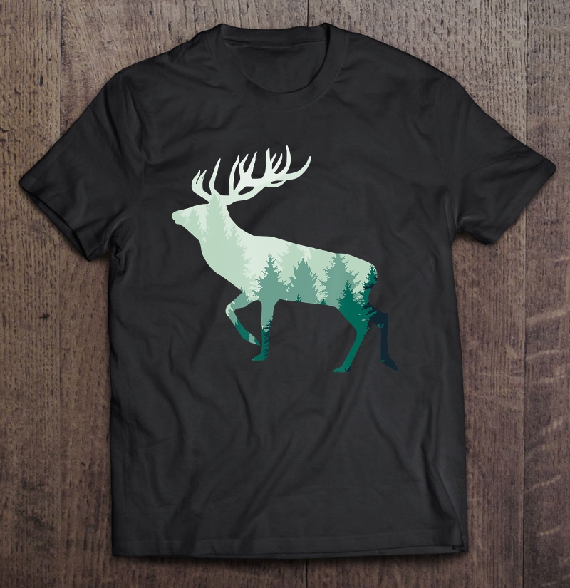 Deer Silhouette Wildlife Mountain Wilderness Protection Shirt