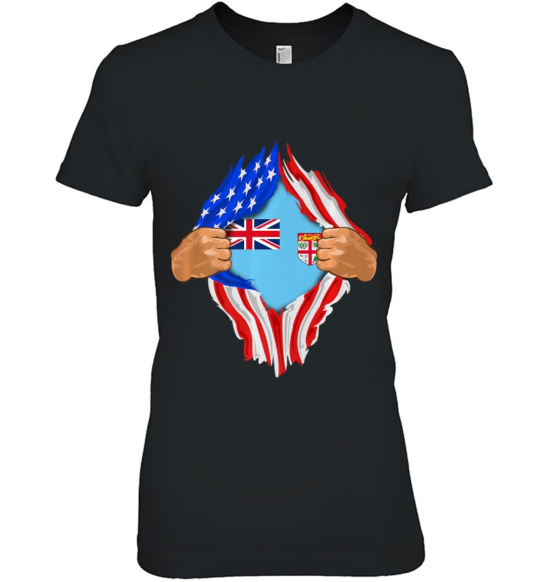 Fijian Blood Inside Me Fiji Flag Gift Ladies Tee