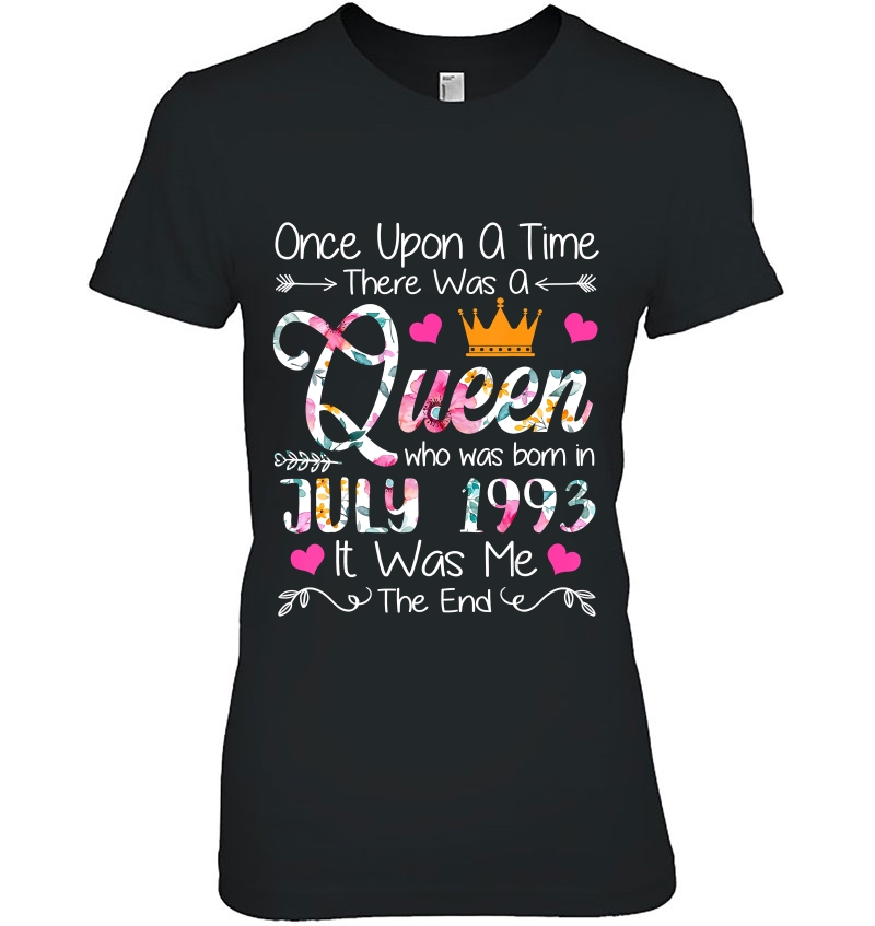 Girls 26Th Birthday Queen July 1993 Shirt Queen Birthday Hoodie