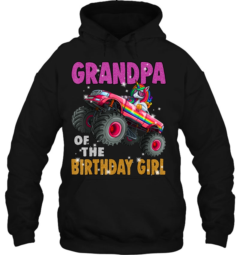 Grandpa Of The Birthday Girl Shirt Unicorn Monster Truck Mugs