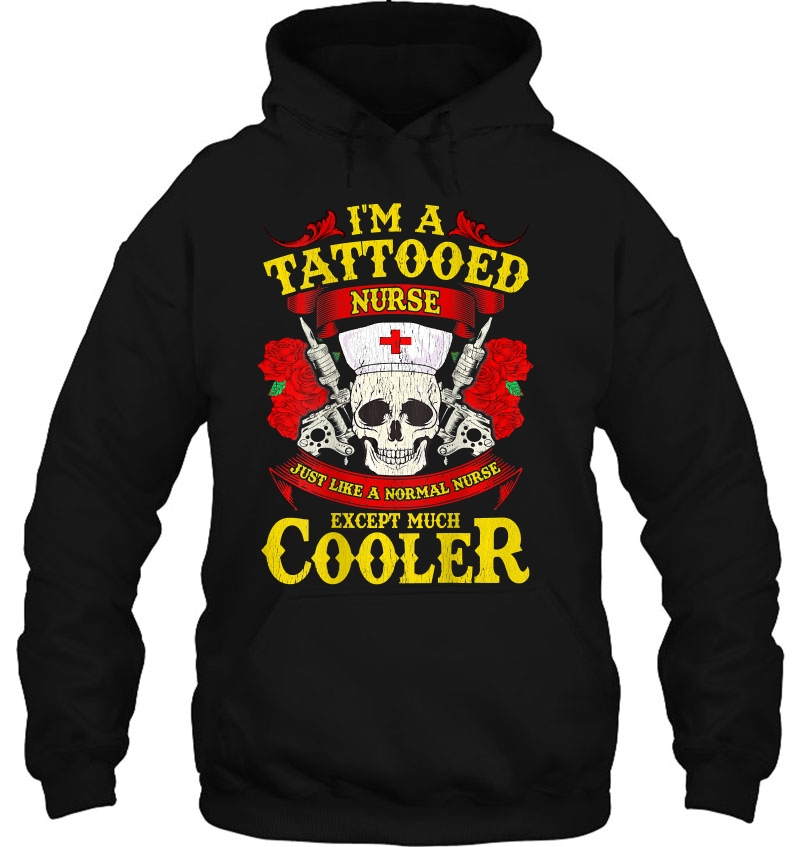 I'm A Tattooed Nurse Women Cooler Skull Roses Rn Lpn Mugs