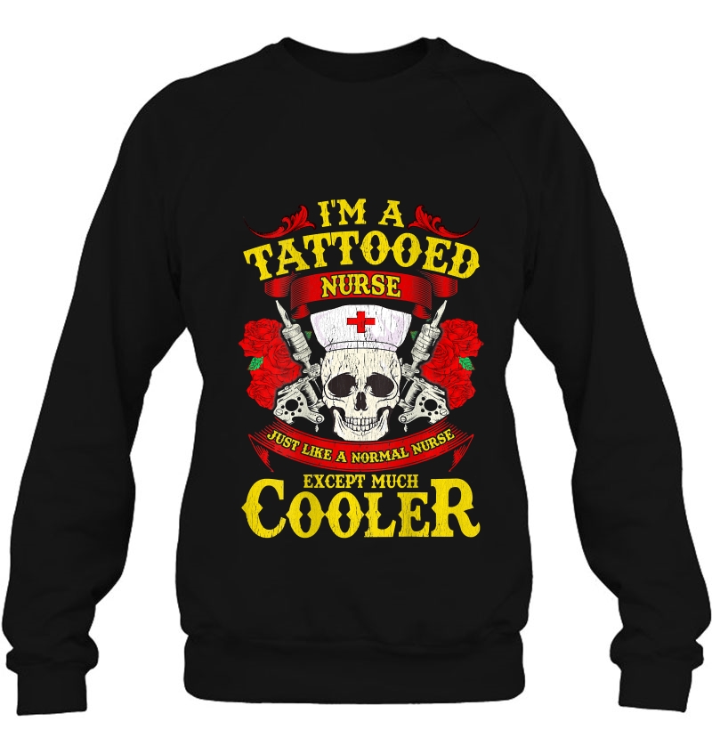 I'm A Tattooed Nurse Women Cooler Skull Roses Rn Lpn Mugs