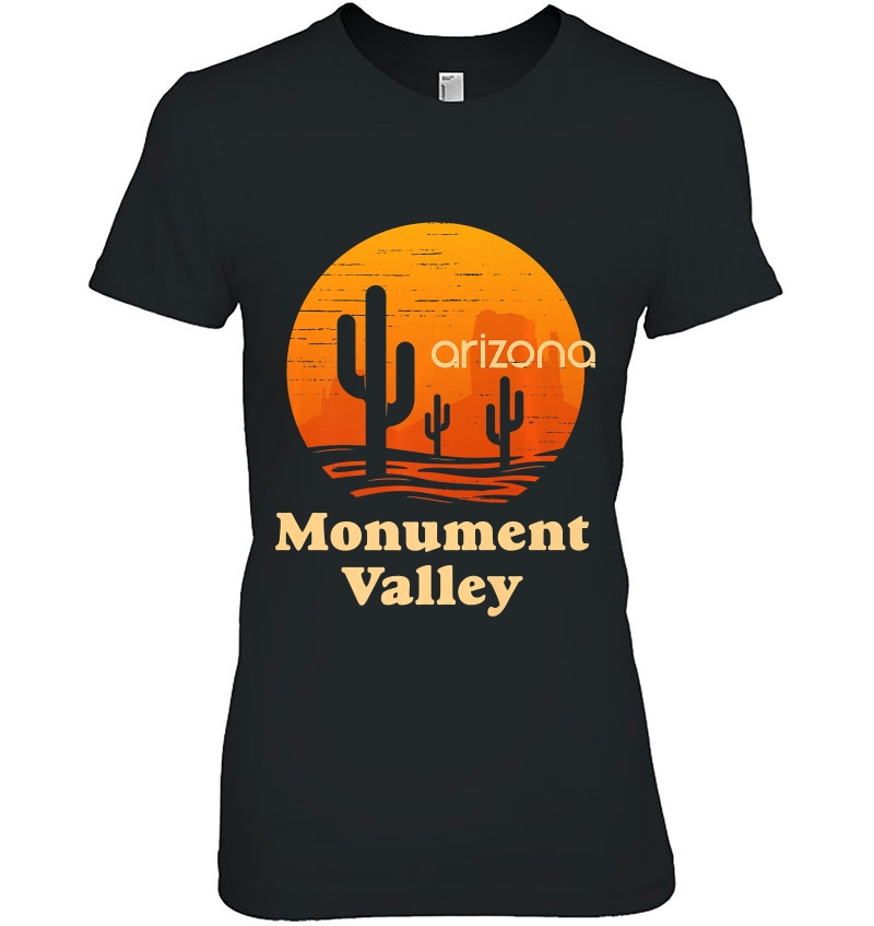 Monument Valley Arizona Retro Cactus Premium Ladies Tee