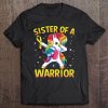 Sister Of A Warrior Childhood Cancer Awareness Unicorn Tee