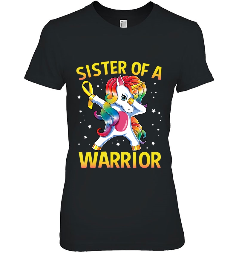 Sister Of A Warrior Childhood Cancer Awareness Unicorn Hoodie