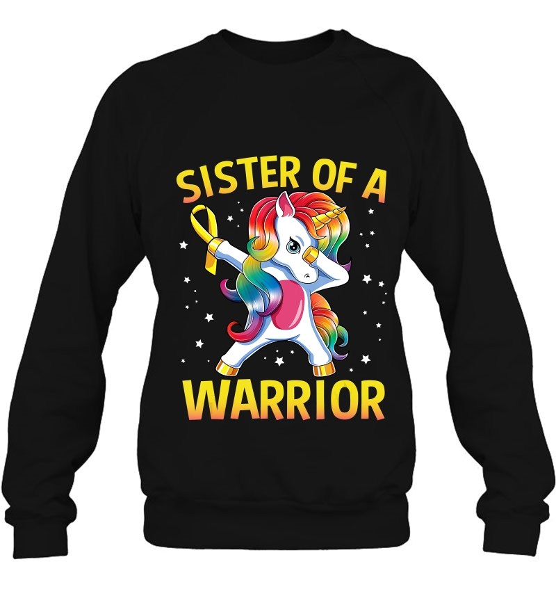 Sister Of A Warrior Childhood Cancer Awareness Unicorn Mugs