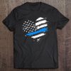 Thin Blue Line Flag Heart Style Law Enforcement Tee