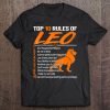 Top 10 Rules Of Leo Zodiac Sign Funny Tshirt Birthday Tee